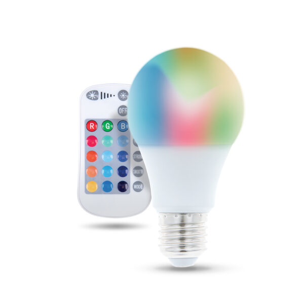 Forever Light LED Bulb E27 A60 RGB + White 9W + RC - Λάμπα RGB με Τηλεχειριστηριο