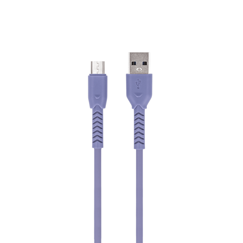 Maxlife MXUC-04 Καλώδιο φόρτισης και μεταφοράς δεδομένων από USB σε microUSB 1 μέτρου 3A – μωβ - Image 2