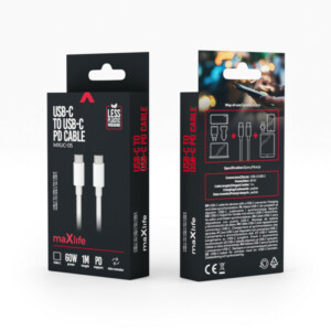 Maxlife MXUC-05 – Καλώδιο USB-C σε USB-C 1 m / 60W, λευκό - Image 3