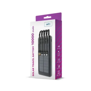 Setty Solar PowerBank SLR-100 10000 mAh - Ηλιακό Powerbank με τέσσερις διαφορετικές θύρες εξόδου (μαύρο) - Image 3