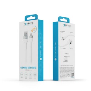 Forever - USB to Lighting Flexible Cable 2,4A 1m - White - Image 5