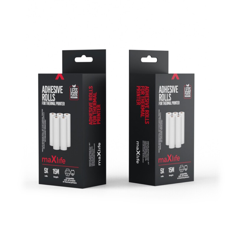 Maxlife - Maxlife Adhesive Roll Set for Thermal Printer - Αυτοκόλλητα Ρολά για θερμικό εκτυπωτή