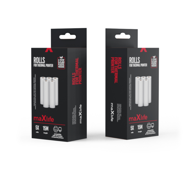 Maxlife - Roll Set for Thermal Printer - 5Pack - Θερμικά ρολά για εκτυπώσεις Maxlife - Roll Set for Thermal Printer - 5Pack - Θερμικά ρολά για εκτυπώσεις