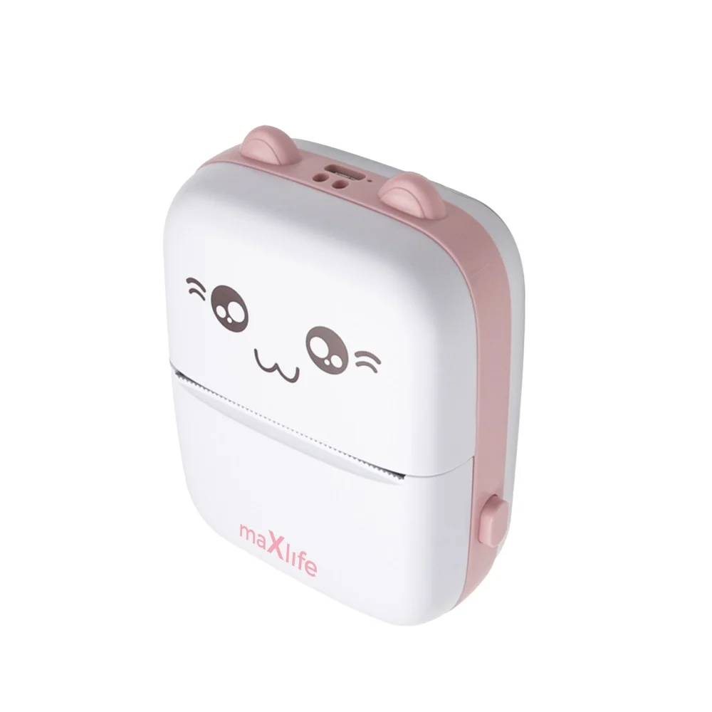 Maxlife Bluetooth thermal printer MXTP-100 pink - Παιδική ψηφιακή φωτογραφική μηχανή στιγμιαιας εκτύπωσης σε ροζ χρώμα Maxlife Bluetooth thermal printer MXTP-100 pink - Παιδική ψηφιακή φωτογραφική μηχανή στιγμιαιας εκτύπωσης σε ροζ χρώμα