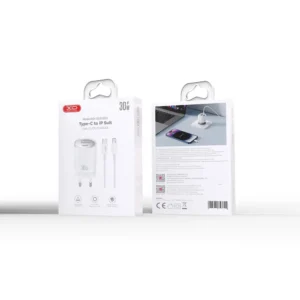 XO Wall Charger CE21 (1xUSB-A, 1x USB-C) 30W – Φορτιστής Ταχείας Φόρτισης Τοίχου Ταξιδίου με καλώδιο USB-C / Lightning - Image 3