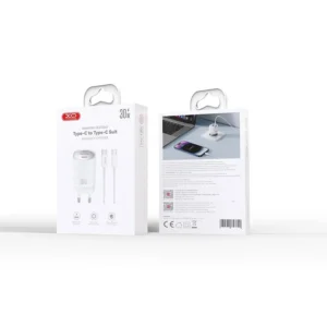 XO Wall Charger CE21 (1xUSB-A, 1x USB-C) 30W - Φορτιστής Ταχείας Φόρτισης Τοίχου Ταξιδίου με καλώδιο USB-C / USB-C - Image 4