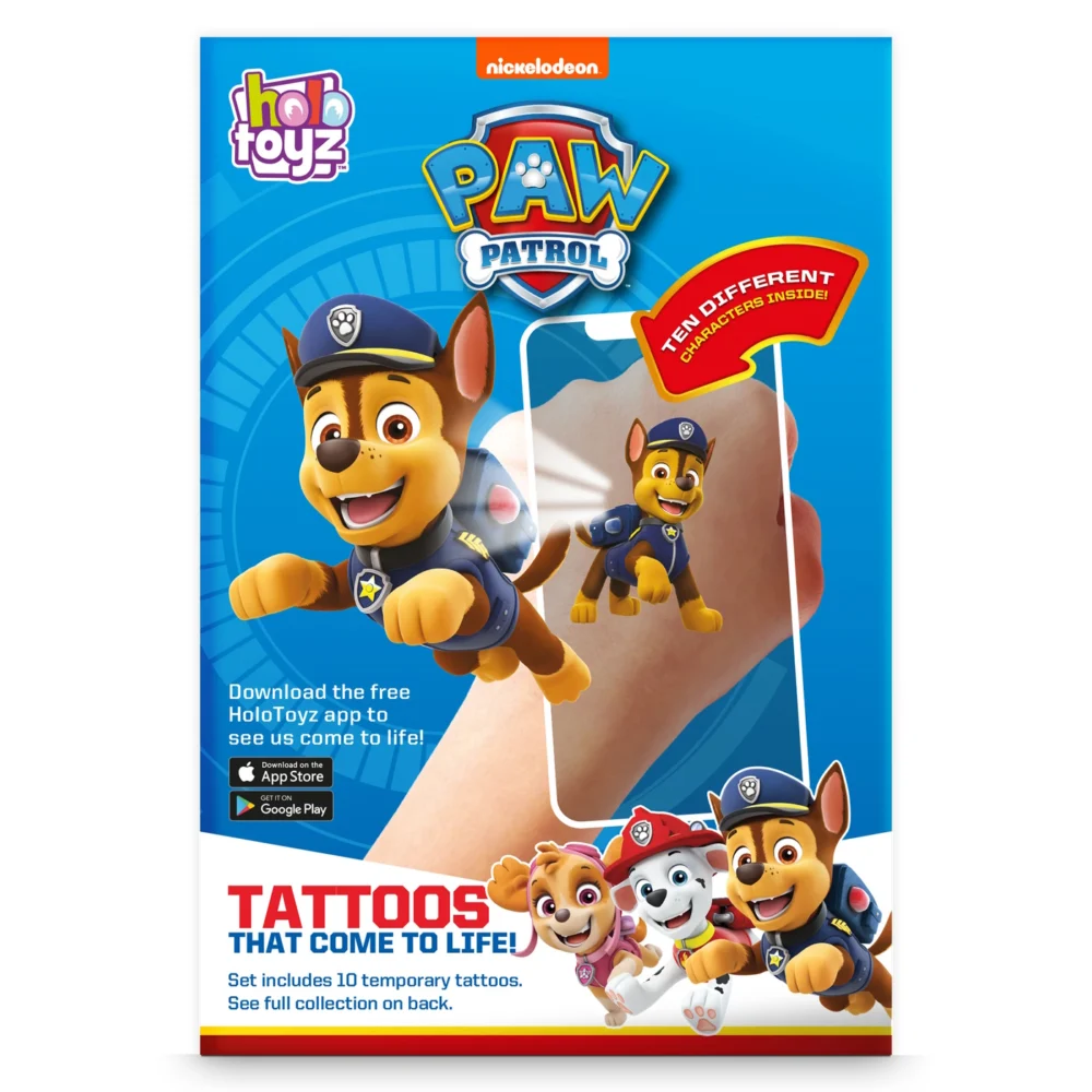 HoloToyz - Paw Patrol Augmented Reality Τατουάζ Επαυξημένης πραγματικότητας που ζωντανεύουν σε κινούμενα σχέδια HoloToyz - Paw Patrol Augmented Reality Τατουάζ Επαυξημένης πραγματικότητας που ζωντανεύουν σε κινούμενα σχέδια