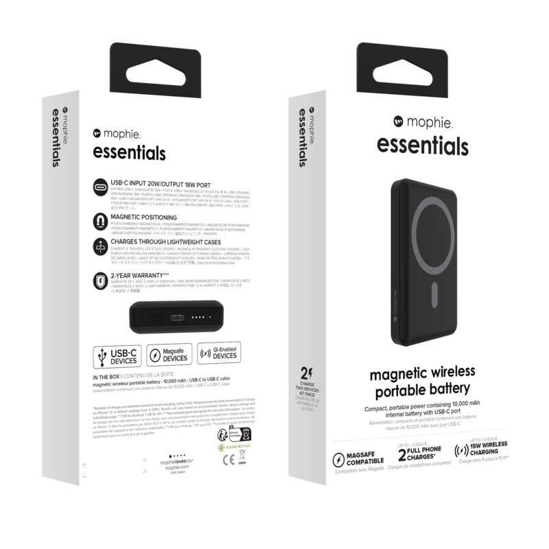 Mophie Essentials Magnetic Wireless Portable Battery 10K (Μαύρο) - Image 5