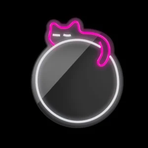 Forever Light Neon Mirror LED Sleeping Cat/White- Pink - Διακοσμητικός Καθρέπτης με LED Neon - Image 4