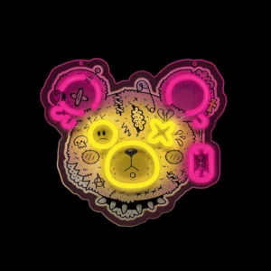 Forever Light Neon Punk Teddy Bear pink-yellow - Διακοσμητικό φωτιστικό τοίχου - Image 5
