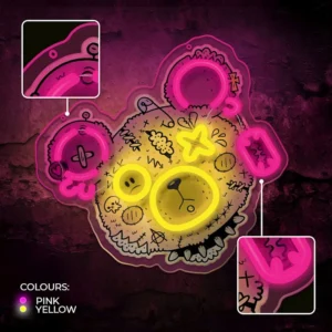Forever Light Neon Punk Teddy Bear pink-yellow - Διακοσμητικό φωτιστικό τοίχου - Image 4