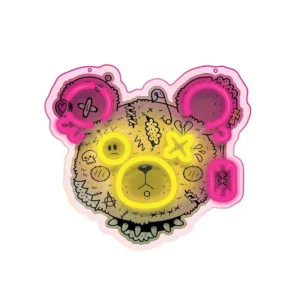 Forever Light Neon Punk Teddy Bear pink-yellow - Διακοσμητικό φωτιστικό τοίχου