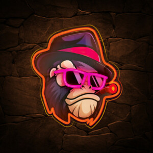 Forever Light Art LED Gangsta Monkey black-purple - Διακοσμητικό Φωτιστικό Neon σε Μαύρο - Μωβ χρώμα - Image 4