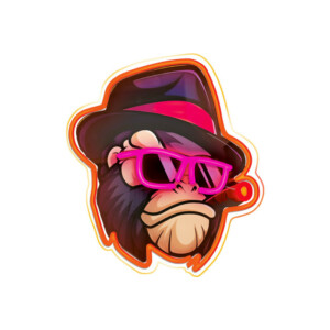 Forever Light Art LED Gangsta Monkey black-purple - Διακοσμητικό Φωτιστικό Neon σε Μαύρο - Μωβ χρώμα