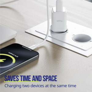 Φορτιστής τοίχου Allity GaN PD QC ATC-01-30WAC 1x USB-c 1x USB-a 30W λευκός - Image 4