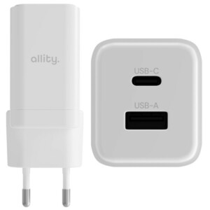 Φορτιστής τοίχου Allity GaN PD QC ATC-01-45WAC 1x USB-c 1x USB-a 45W λευκός - Image 4