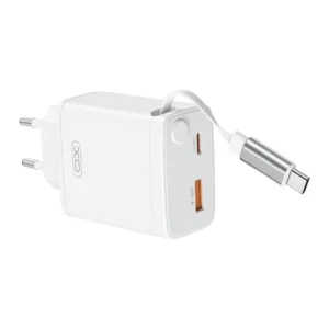 XO Wall Charger CE31 (1xUSB-A, 1x USB-C) 30W - Φορτιστής Ταχείας Φόρτισης Τοίχου Ταξιδίου με αναδιπλούμενο καλώδιο - Image 4