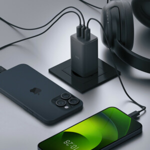 Φορτιστής τοίχου Allity GaN PD QC ATC-01-65WACC 2x USB-c 1x USB-a 65W μαύρος - Image 4