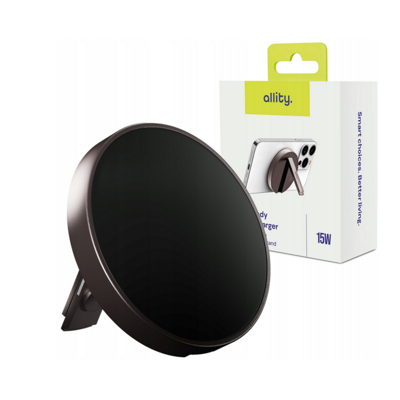 Ασύρματος φορτιστής Allity AWC-210-15WMS 15W γραφίτης 2σε1 Ασύρματος φορτιστής Allity AWC-210-15WMS 15W γραφίτης 2σε1