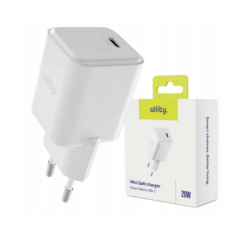 Φορτιστής τοίχου Allity GaN PD QC ATC-01-20WC 1x USB-c 20W λευκός Φορτιστής τοίχου Allity GaN PD QC ATC-01-20WC 1x USB-c 20W λευκός