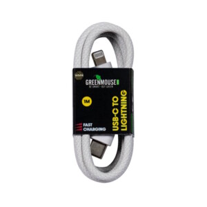 Καλώδιο φόρτισης και μεταφοράς δεδομένων GreenMouse – USB-C σε Lightning 1,0 m σε λευκό χρώμα - Braided - 46956807 - Image 3