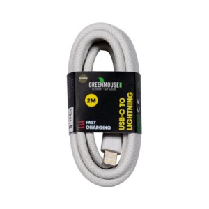 Καλώδιο φόρτισης και μεταφοράς δεδομένων GreenMouse – USB-C σε Lightning 2,0 m σε λευκό χρώμα - Braided - 46956808 - Image 3