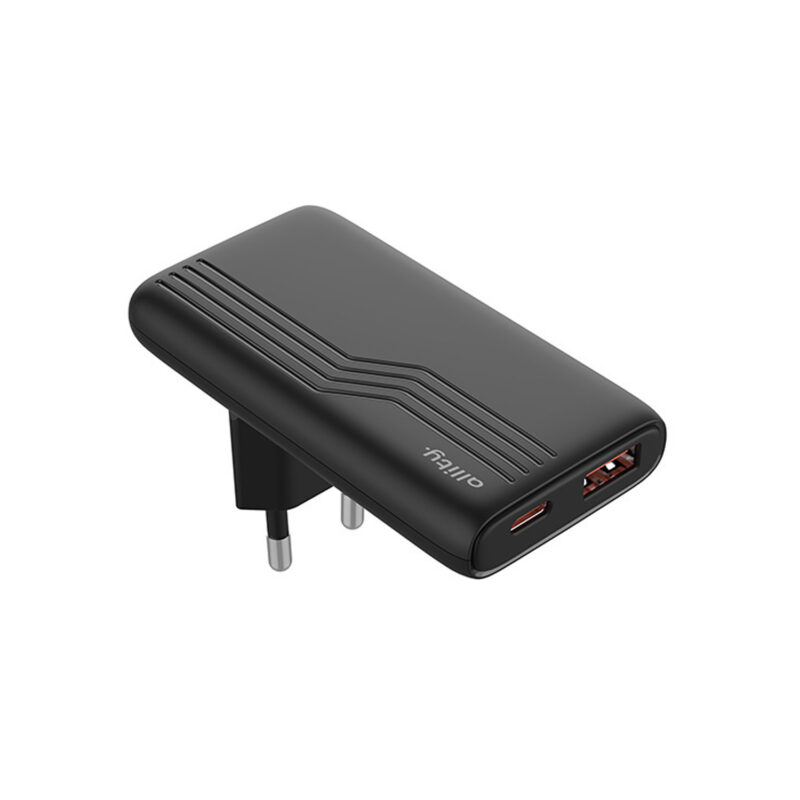 Allity Διπλός Φορτιστής GaN PD QC ATC- 02-65W AC 1x USB-C + 1x USB-A 65W Μαύρος - Image 4