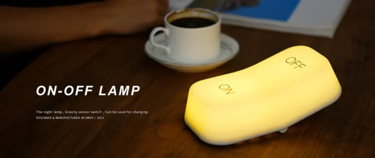 Designnest® ON-OFF Lamp |MUID| Φωτάκι νυκτός με Αισθητήρα Κλίσης & Επαναφορτιζόμενη Μπαταρία από μαλακή σιλικόνη (κίτρινο/Warm) - Image 4