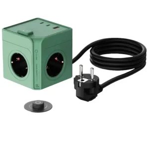 Allocacoc® PowerCube MagnetDock USB A+C PD 45W DE με διακόπτη σε χρώμα πράσινο χακί - Image 2