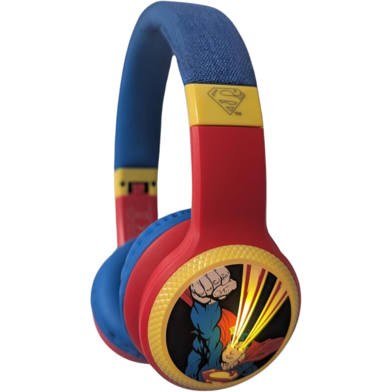 Lazerbuilt Superman Logo Light-Up Bluetooth Headphones – Ασύρματα Παιδικά Ακουστικά με Μικρόφωνο