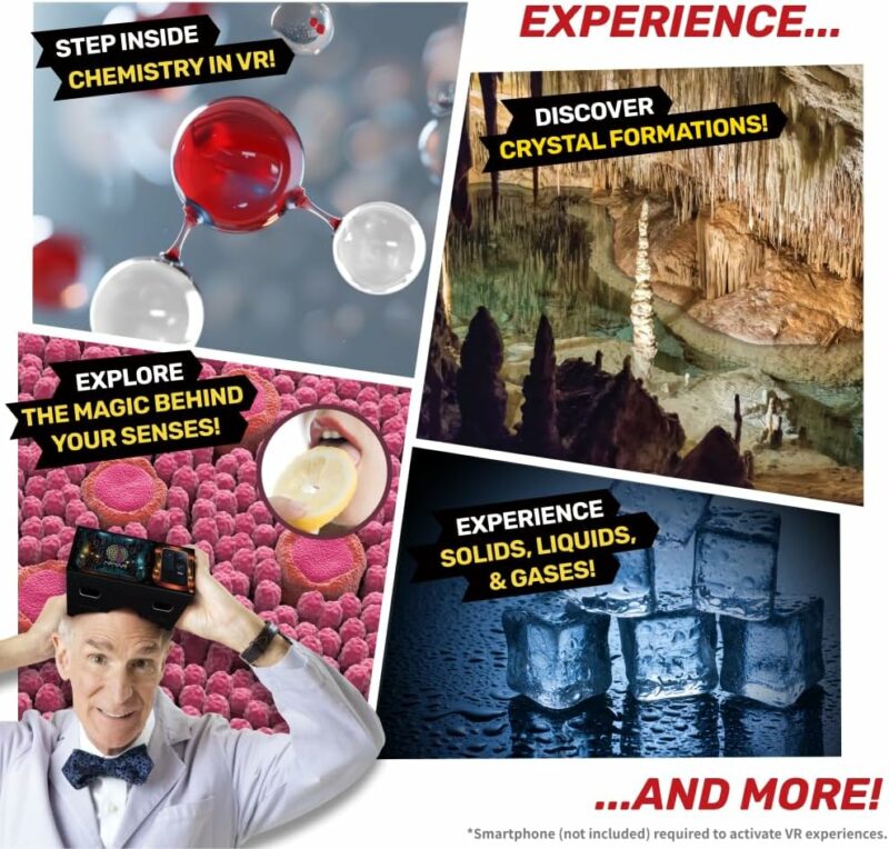 Abacus Brands Bill Nye's Chemistry Kit Chem Lab VR Επιστημονικό σετ εικονικής πραγματικότητας – Πλήρης Αγγλική Έκδοση – Περιλαμβάνει Γυαλιά VR - Image 4