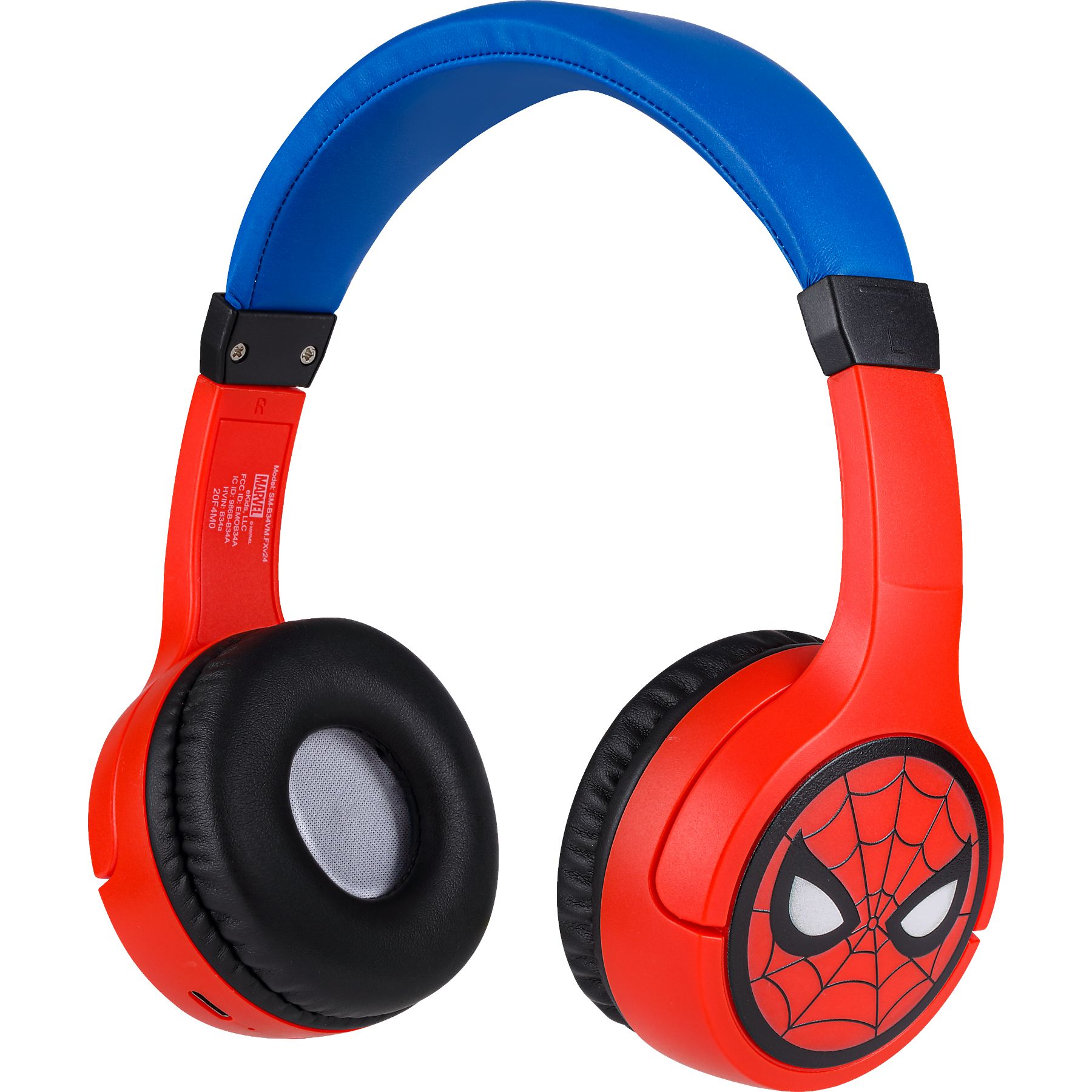 eKids Marvel Spiderman Ασύρματα Ακουστικά με ασφαλή μέγιστη ένταση ήχου για παιδιά και εφήβους (SM-B34VM) (Κόκκινο/Μπλε)