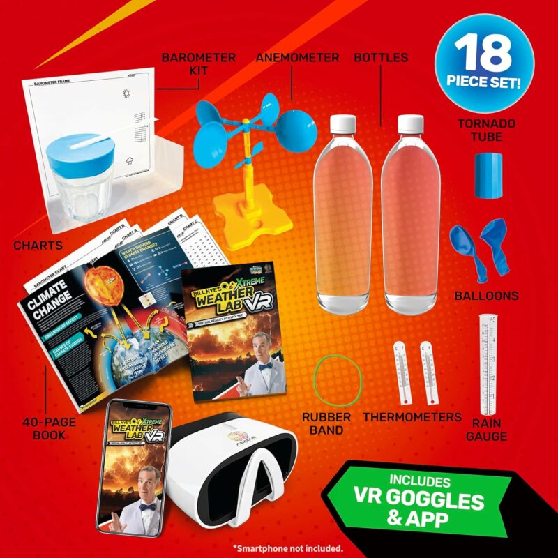 Abacus Brands Bill Nye's Weather Kit Xtreme Weather Lab VR Επιστημονικό σετ εικονικής πραγματικότητας – Πλήρης Αγγλική Έκδοση – Περιλαμβάνει Γυαλιά VR - Image 4