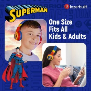 Lazerbuilt Superman Logo Light-Up Bluetooth Headphones – Ασύρματα Παιδικά Ακουστικά με Μικρόφωνο - Image 3