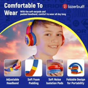 Lazerbuilt Superman Logo Light-Up Bluetooth Headphones – Ασύρματα Παιδικά Ακουστικά με Μικρόφωνο - Image 5