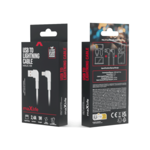 Maxlife - USB to Lightining Cable 2.4A 1m - White - Image 4