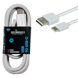 Καλώδιο φόρτισης και μεταφοράς δεδομένων GreenMouse – USB-C σε USB 1,0 m σε λευκό χρώμα - Braided - 46956803 - Image 4