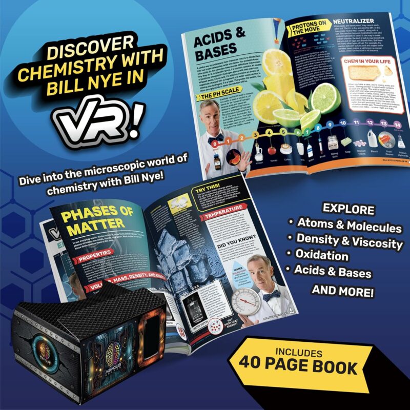 Abacus Brands Bill Nye's Chemistry Kit Chem Lab VR Επιστημονικό σετ εικονικής πραγματικότητας – Πλήρης Αγγλική Έκδοση – Περιλαμβάνει Γυαλιά VR - Image 3