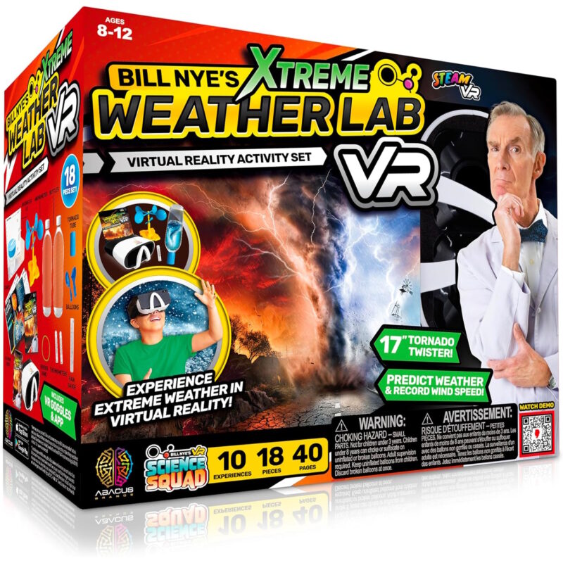 Abacus Brands Bill Nye's Weather Kit Xtreme Weather Lab VR Επιστημονικό σετ εικονικής πραγματικότητας – Πλήρης Αγγλική Έκδοση – Περιλαμβάνει Γυαλιά VR - Image 2