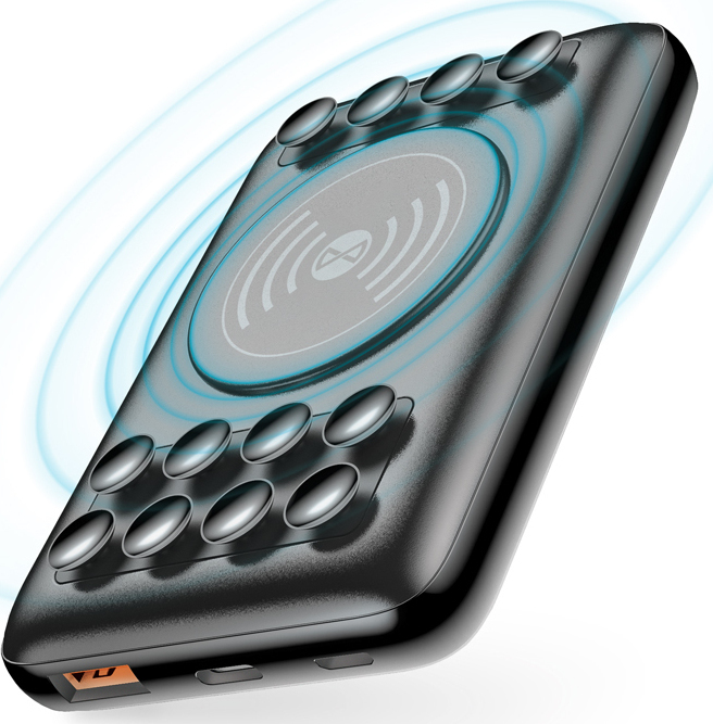 Forever - WTB-100 Powerbank 10000mAh Wireless/USB-A/USB-C/QC - Black