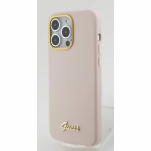 Guess “Vintage Script Gold Logo Collection” Σκληρή Θήκη προστασίας από σιλικόνη – Apple iPhone 15 Pro (Ροζ  – GUHCP15LSMBSLP) - Image 3