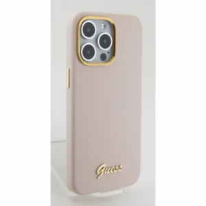 Guess “Vintage Script Gold Logo Collection” Σκληρή Θήκη προστασίας από σιλικόνη – Apple iPhone 15 Pro (Ροζ  – GUHCP15LSMBSLP) - Image 4