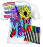 Splat Planet Πλενόμενο T-Shirt Ζωγραφικής "Butterflies" με Μαρκαδόρους (5-6 Ετών) - Image 5