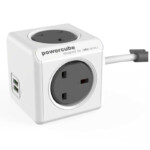 Allocacoc Powercube Extended Usb 1.5m - Πολύπριζο 4 θέσεων UK x 2 USB Γκρι - (7400GY/UKEUPC) - Image 2