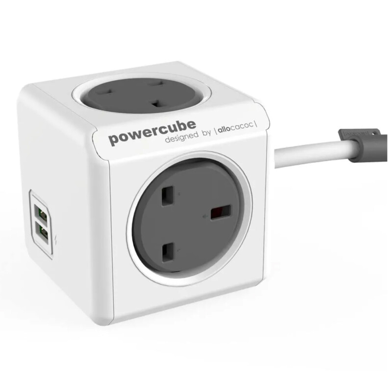 Allocacoc Powercube Extended Usb 1.5m - Πολύπριζο 4 θέσεων UK x 2 USB Γκρι - (7400GY/UKEUPC) Allocacoc Powercube Extended Usb 1.5m - Πολύπριζο 4 θέσεων UK x 2 USB Γκρι - (7400GY/UKEUPC)