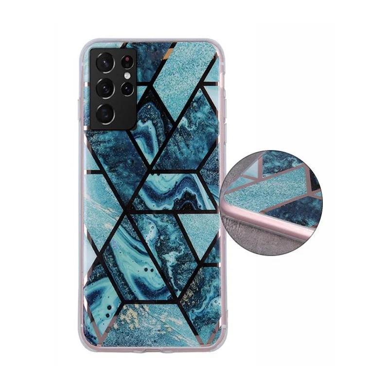 Geometric Marmur Case for Samsung Galaxy S21 Plus dark blue