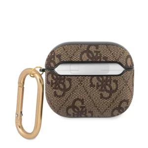 Guess Script Metal Logo Collection Θήκη προστασίας από δερματίνη για Apple Airpods 3 (Καφε) - Image 3