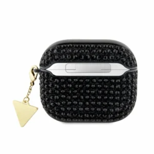 Guess Triangle Charm Θήκη προστασίας απο Σιλικόνη για Apple Airpods Pro με κρεμαστό στολίδι (Μαύρη) - Image 3