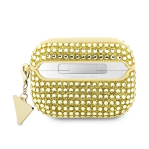 Guess Triangle Charm Θήκη προστασίας απο Σιλικόνη για Apple Airpods Pro 2 με χρυσό κρεμαστό στολίδι (Χρυσό) - Image 3