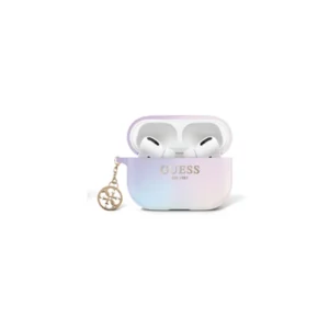 Guess "4G Logo Collection" Charm Θήκη προστασίας απο Σιλικόνη για Apple Airpods Pro με χρυσό κρεμαστό στολίδι (Iridescent Purple) - Image 5